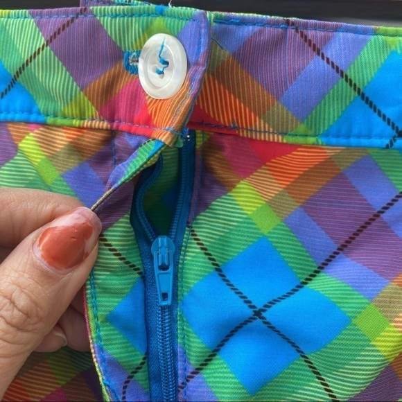 Rainbow plaid Shorts Size 12 - Picture 3 of 11